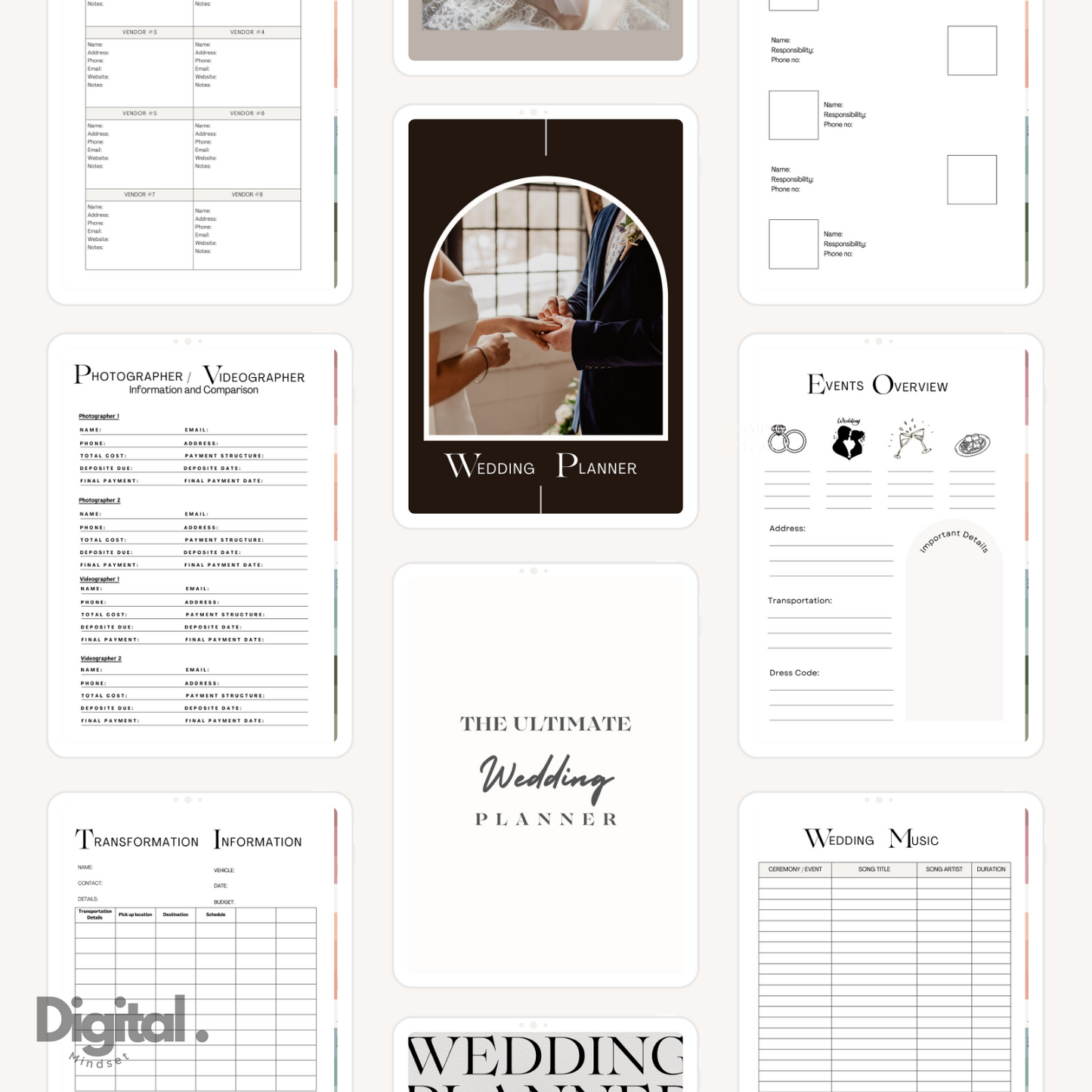 Digital Wedding Planner Template