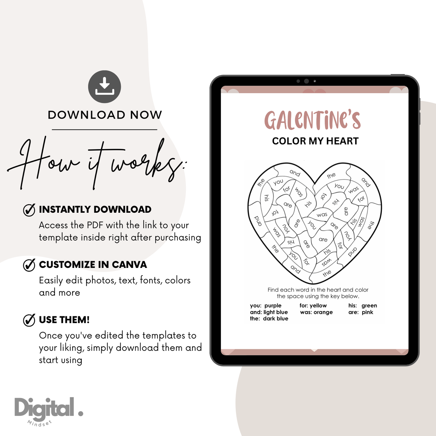 Galentine's Day Activity Sheets Templates